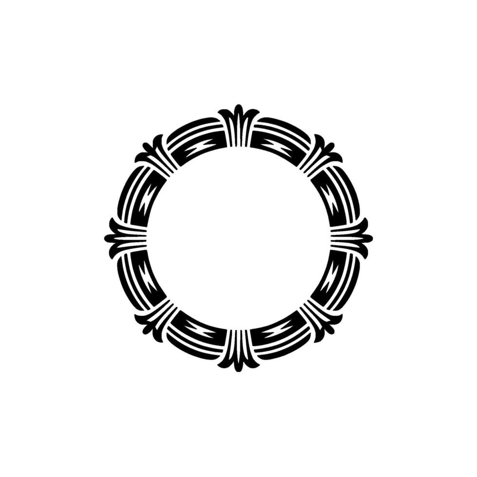 Geometric Tribal Circle Frame, Vintage Style vector