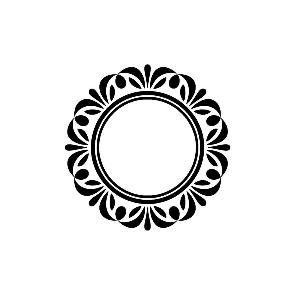 Elegant Circular Ornament, Vintage Element, Circle - Floral vector