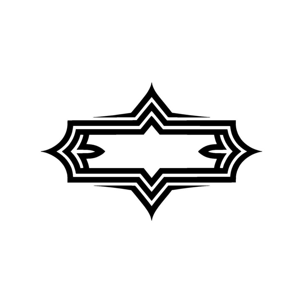 Geometric Deco Emblem, Minimalist - Outline vector