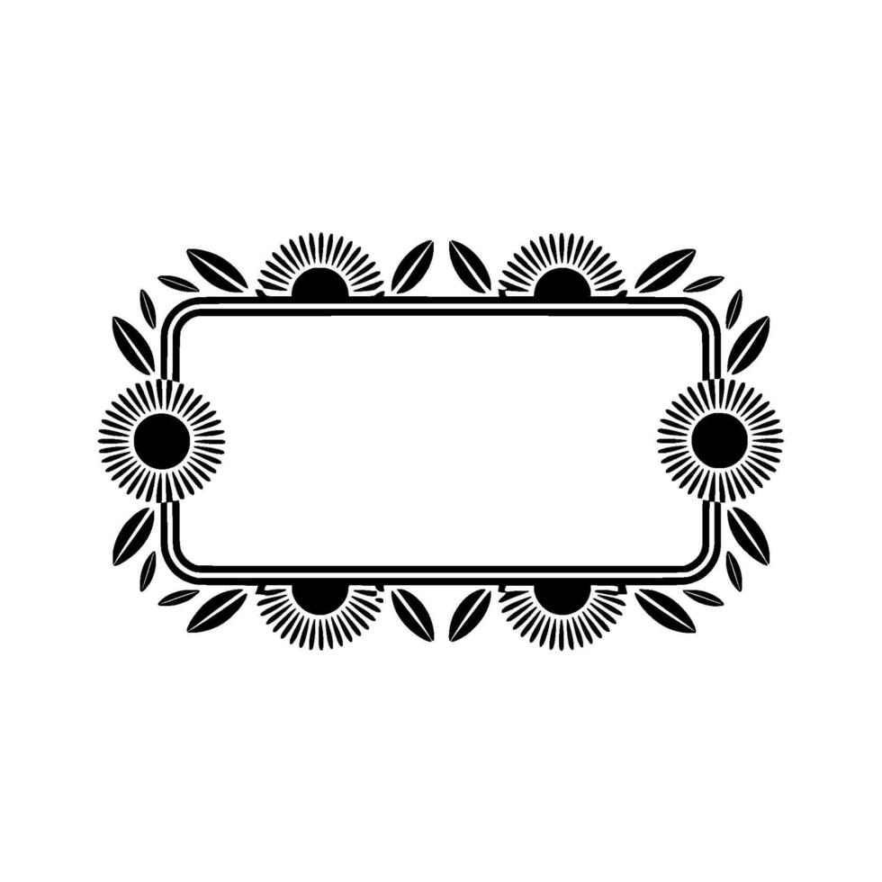 Art Deco Frame, Stylized Sunburst, Elegant Border vector
