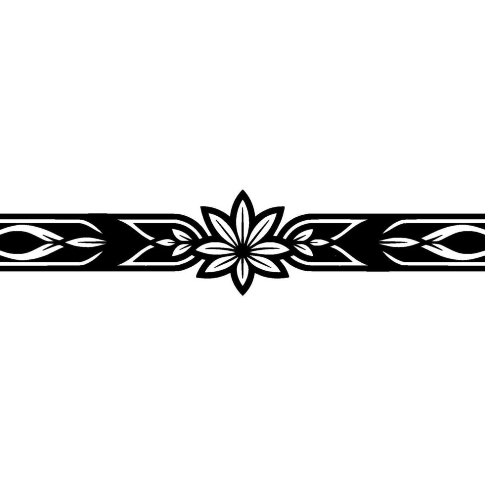 Stylized Botanical Border, Minimalist vector