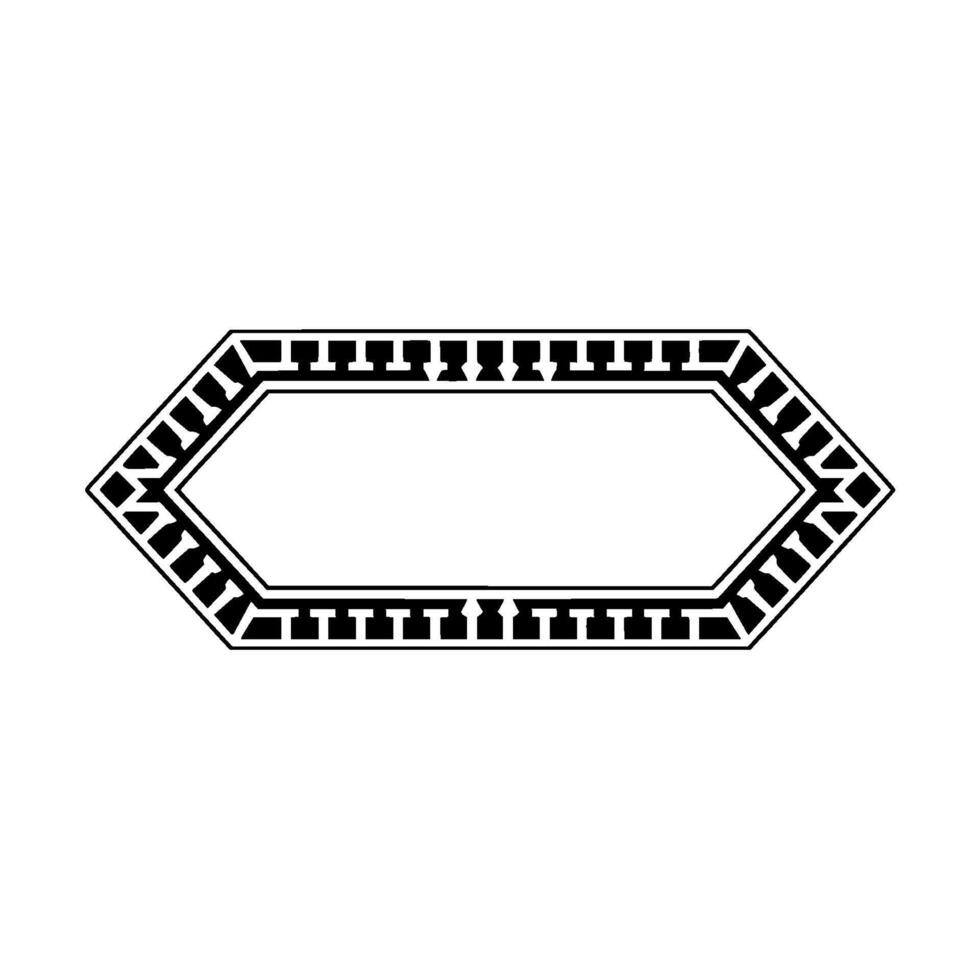 Geometric Deco Border, Elegant Outline, Minimalist - Hexagon vector