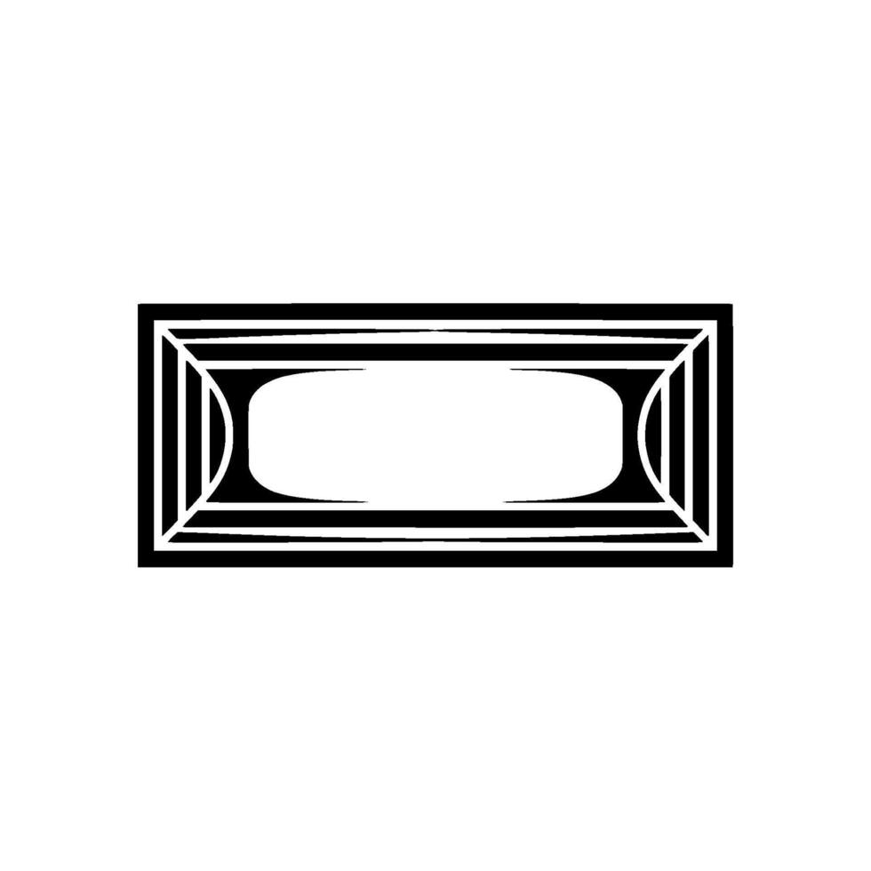 Geometric Deco Frame, Minimalist, Blank Canvas, Rectangle vector