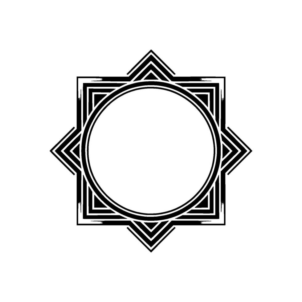 Geometric Star Frame, Art Deco Style, Minimalist, Outline - Abstract vector