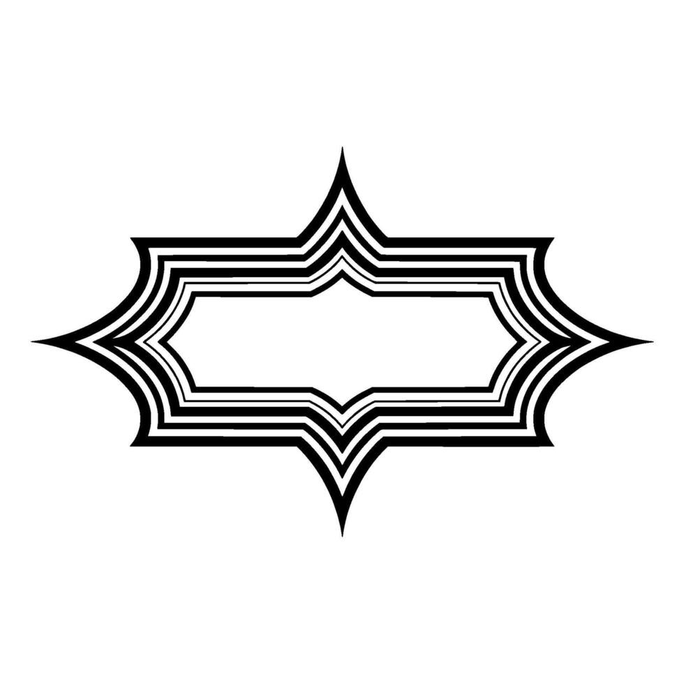 Geometric Star Frame, Minimalist, Elegant Outline, Abstract - Modern vector