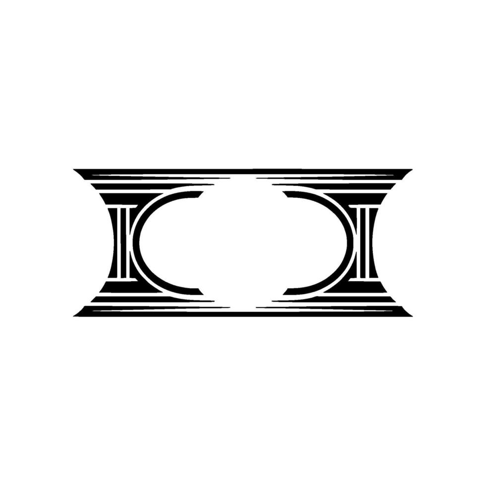Geometric Echoes Classical Revival Emblem vector