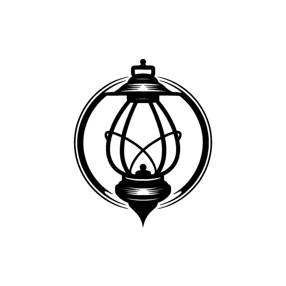 Vintage Lantern Emblem, Illuminated Symbolism vector