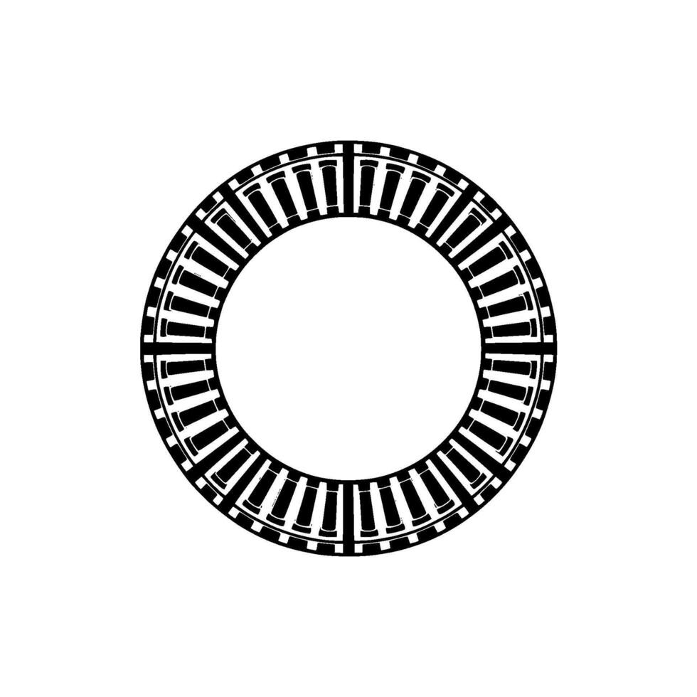 Minimalist Train Track Circle, Modern Element vector
