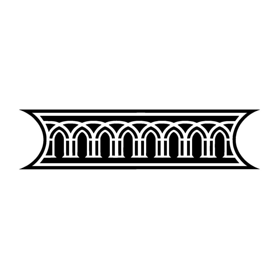 Ornate Gothic Arch Border, Vintage Element vector