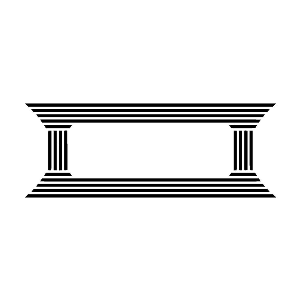 Geometric Temple Frame, Minimalist - Columns vector