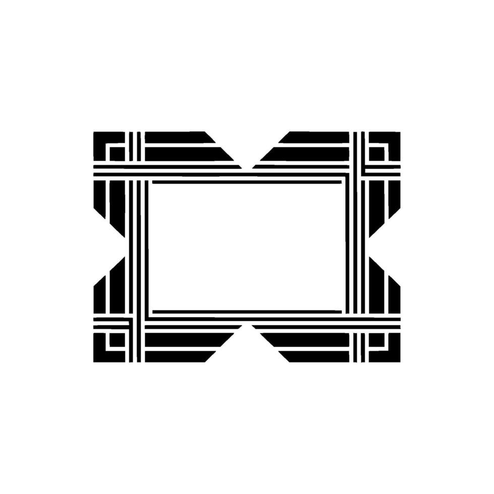 Geometric Deco Frame, Minimalist, Elegant Border, Art - Pattern vector