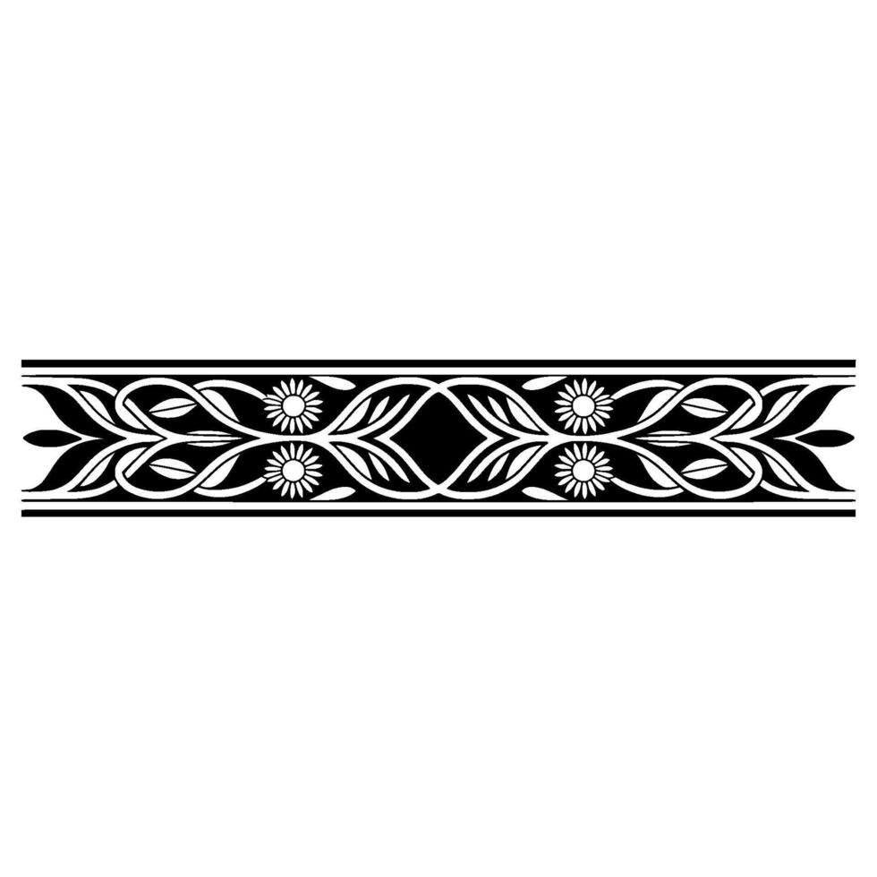 Art Deco Floral Border, Elegant Element - Artdeco - Geometric vector