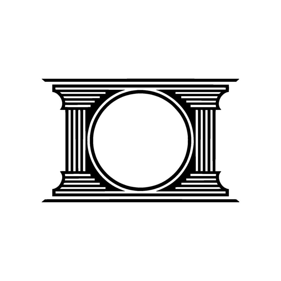 Geometric Arch Emblem, Minimalist, Circular Focus vector