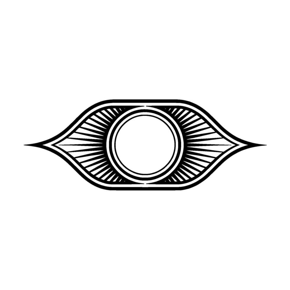 Illuminated Eye Emblem, Minimalist vector