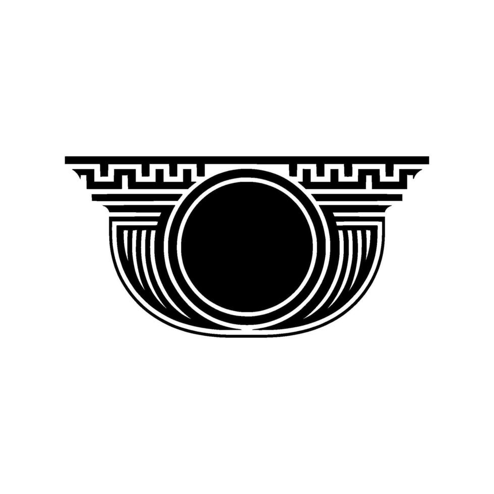 Geometric Emblem, Classic, Circular Motif, Minimalist vector
