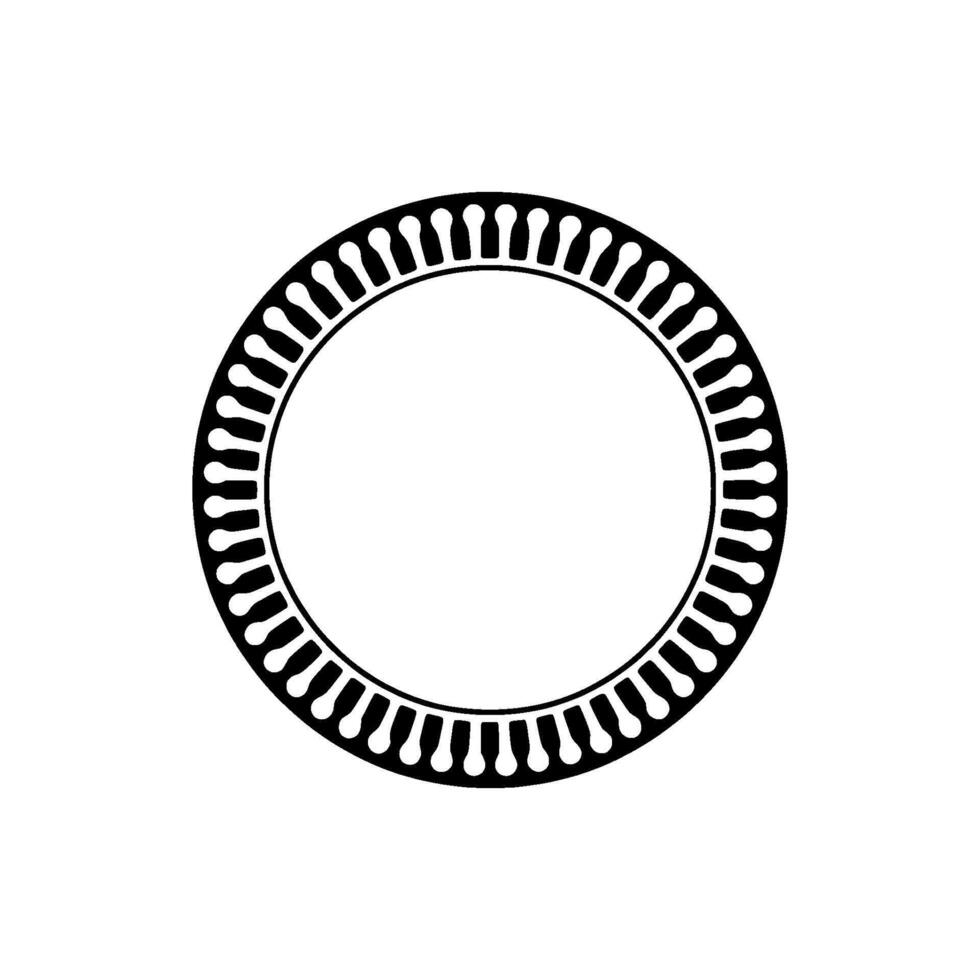 Minimalist Circular Ornament, Geometric - Outline vector