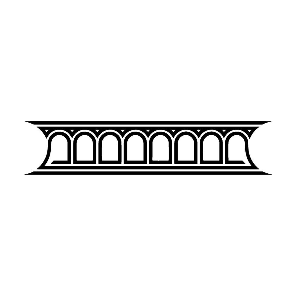 Geometric Deco Border, Elegant Line Art, Minimalist - Line art vector