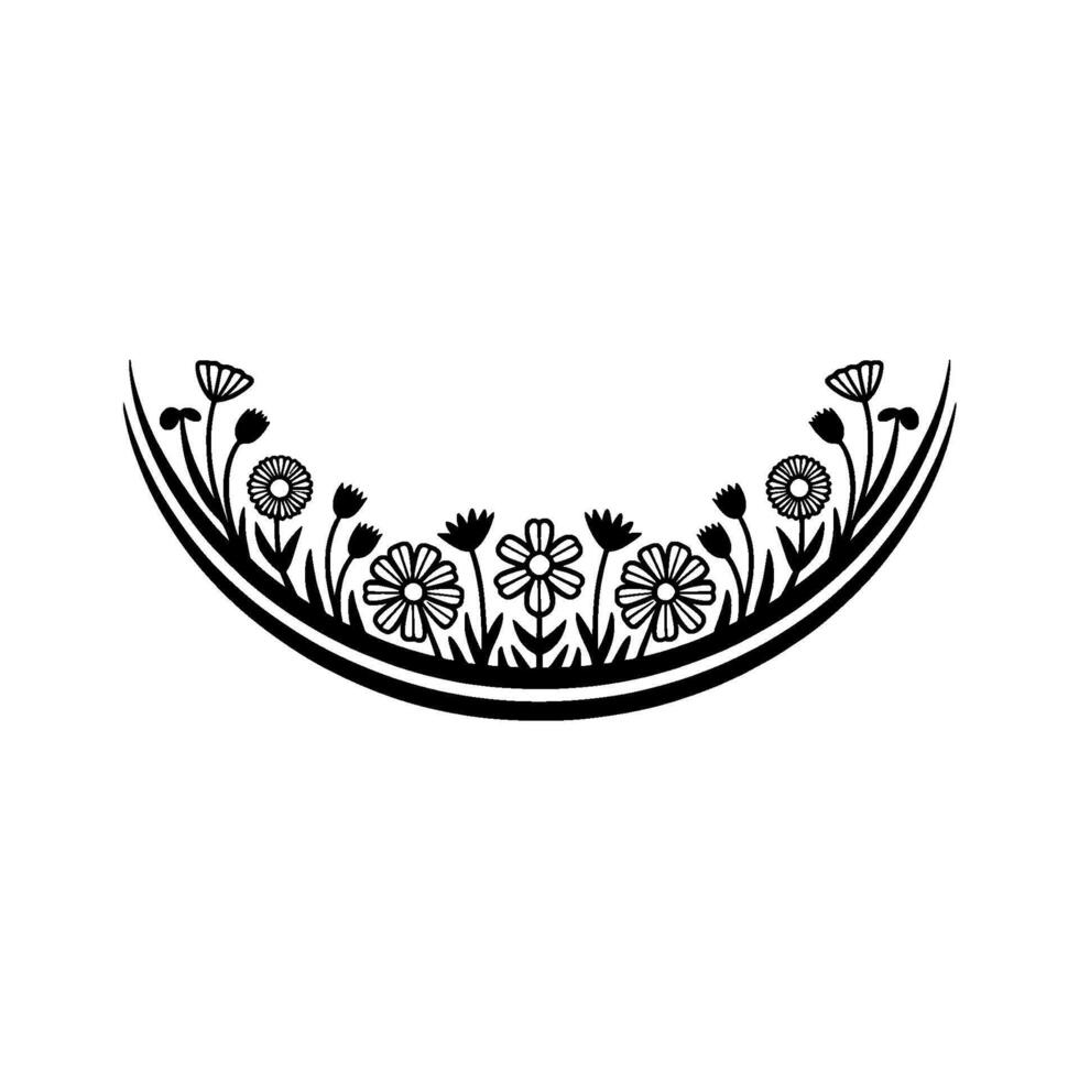 Elegant Floral Border, Minimalist - Daisy vector