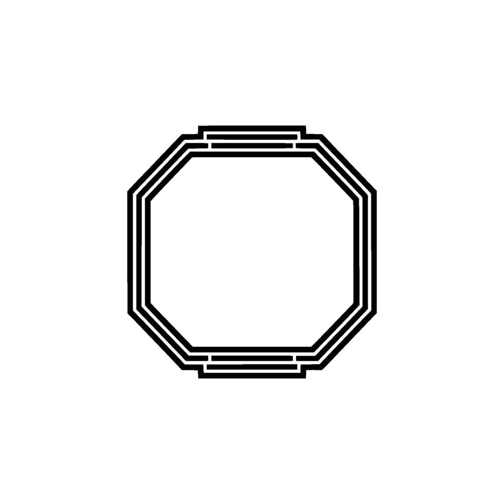 Geometric Octagon Frame, Minimalist - Outline vector