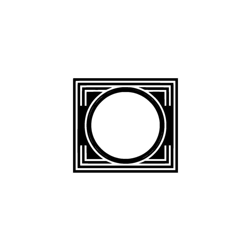 Geometric Circle Emblem, Art Deco Style, Minimalist - Art deco vector