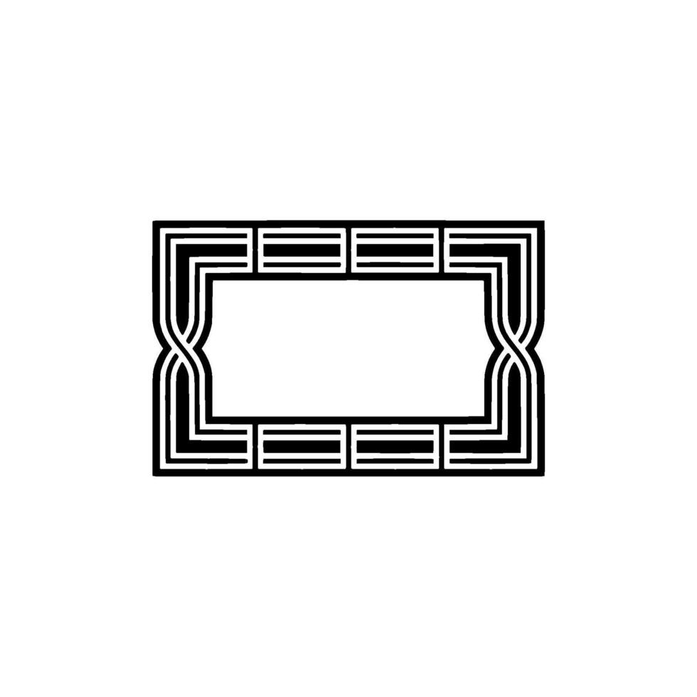 Geometric Deco Frame, Minimalist, Elegant Outline - Abstract - Pattern vector