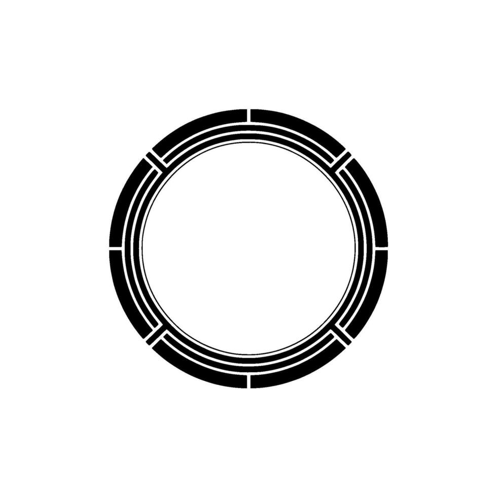 Geometric Circle Frame, Minimalist, Circular Motif, Symmetry - Outline vector