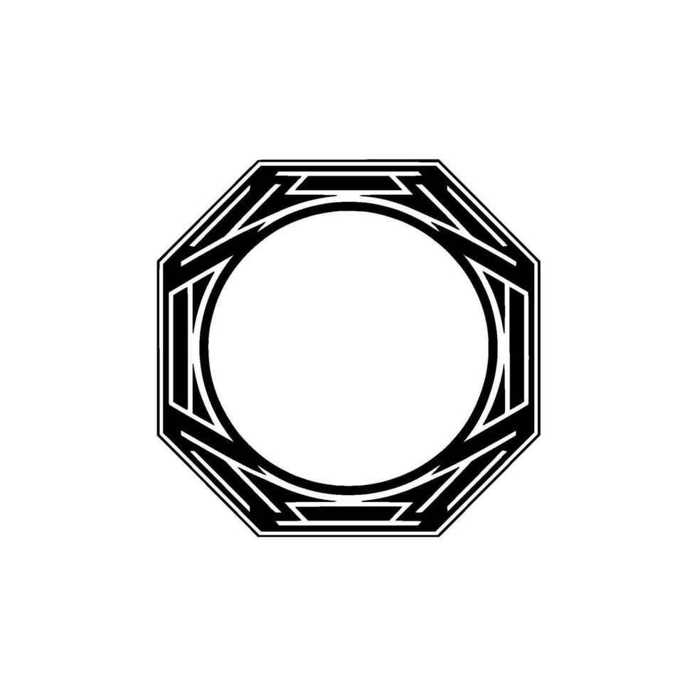 Geometric Octagon Frame, Minimalist, Modern Emblem vector
