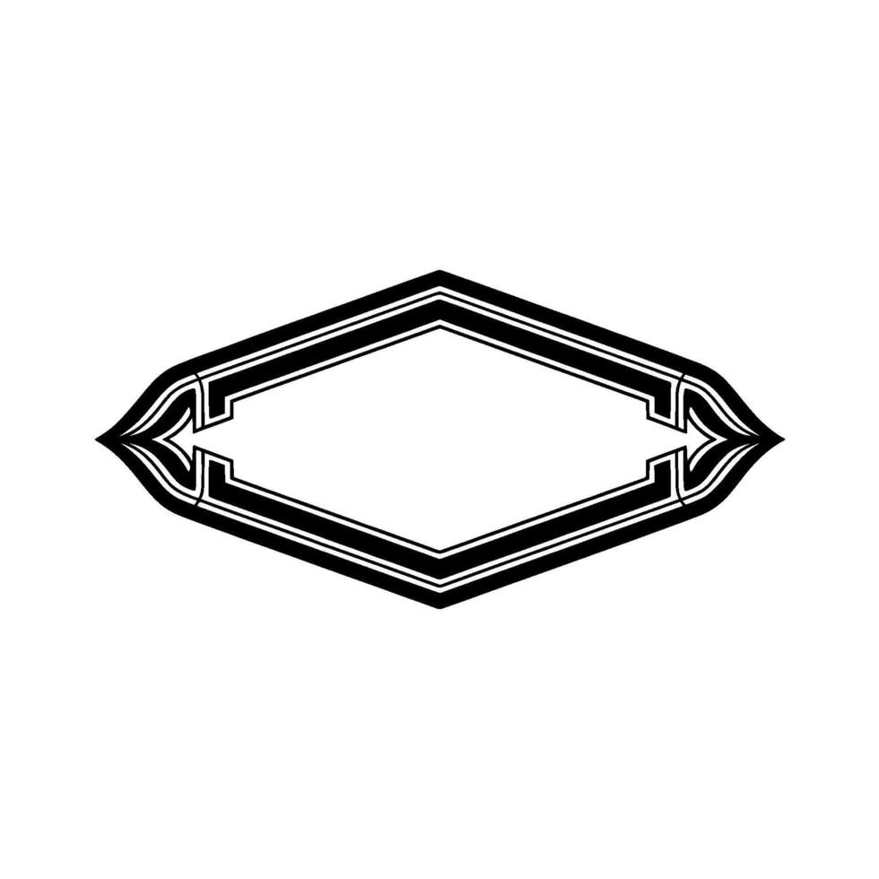 Geometric Deco Border, Elegant Outline, Vintage vector