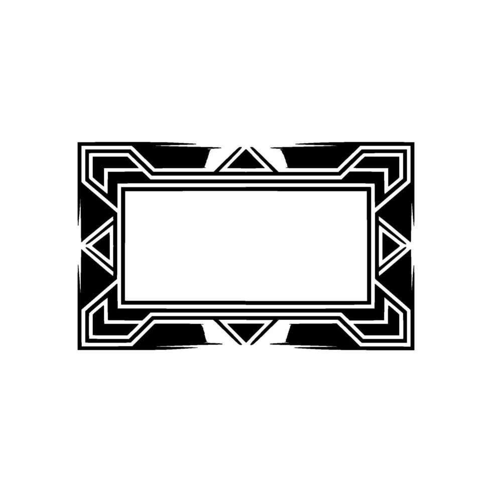 Geometric Deco Frame, Black White, Modern Elegance vector
