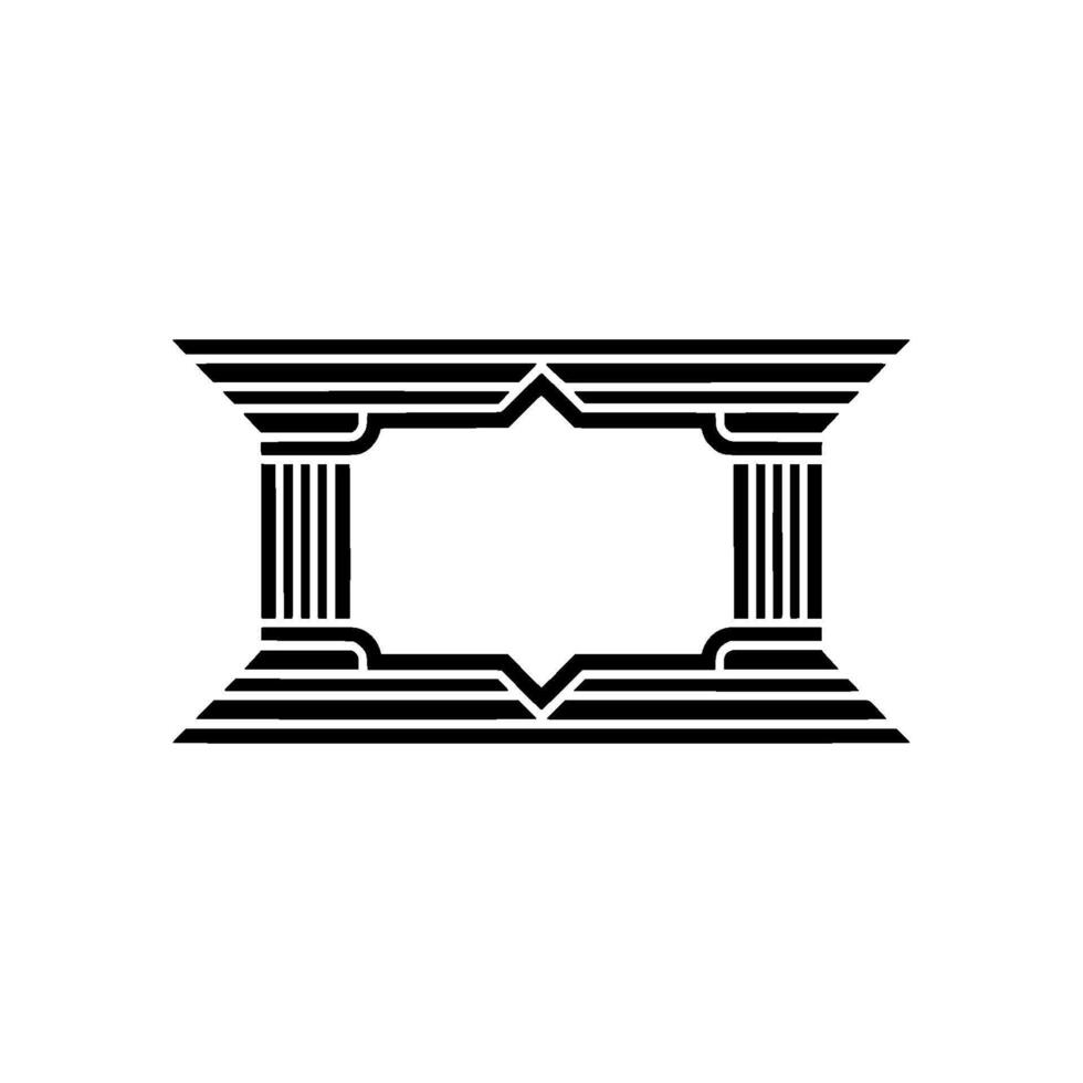 Geometric Temple Frame, Minimalist, Elegant Outline - Architecture vector