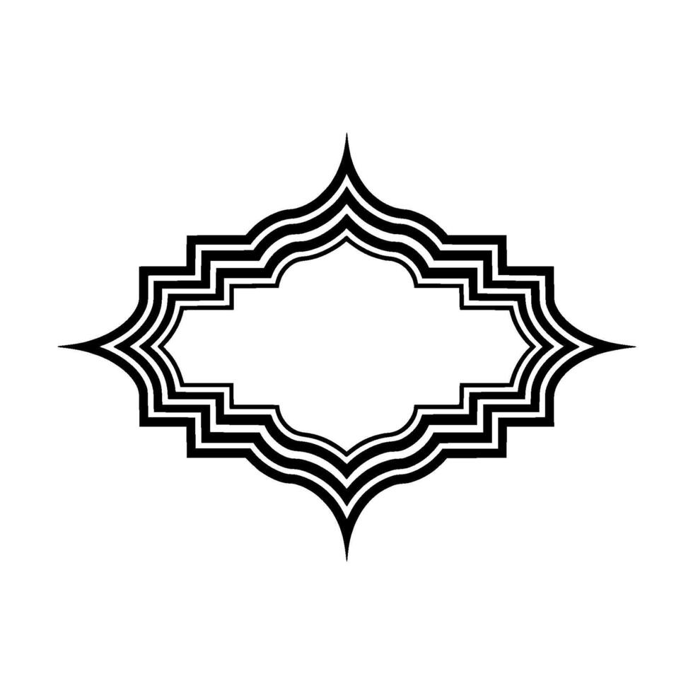 Geometric Ziggurat Frame, Minimalist vector
