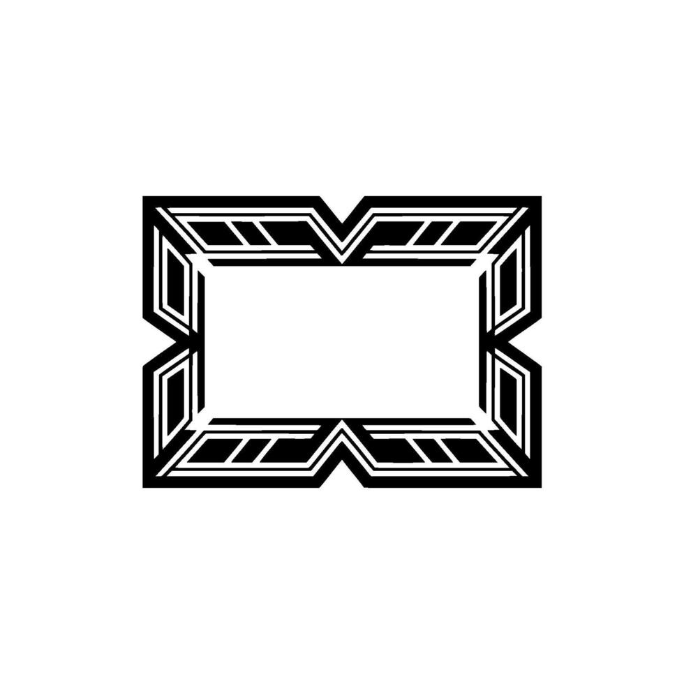 Geometric Deco Frame, Minimalist, Elegant Border, Retro - Abstract vector
