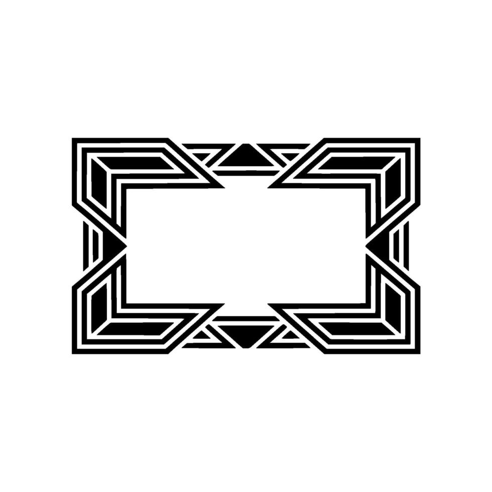 Geometric Deco Frame, Minimalist, Elegant Border - Template - Pattern vector