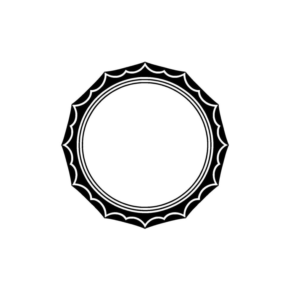 Geometric Ornament Frame, Minimalist - Circle vector
