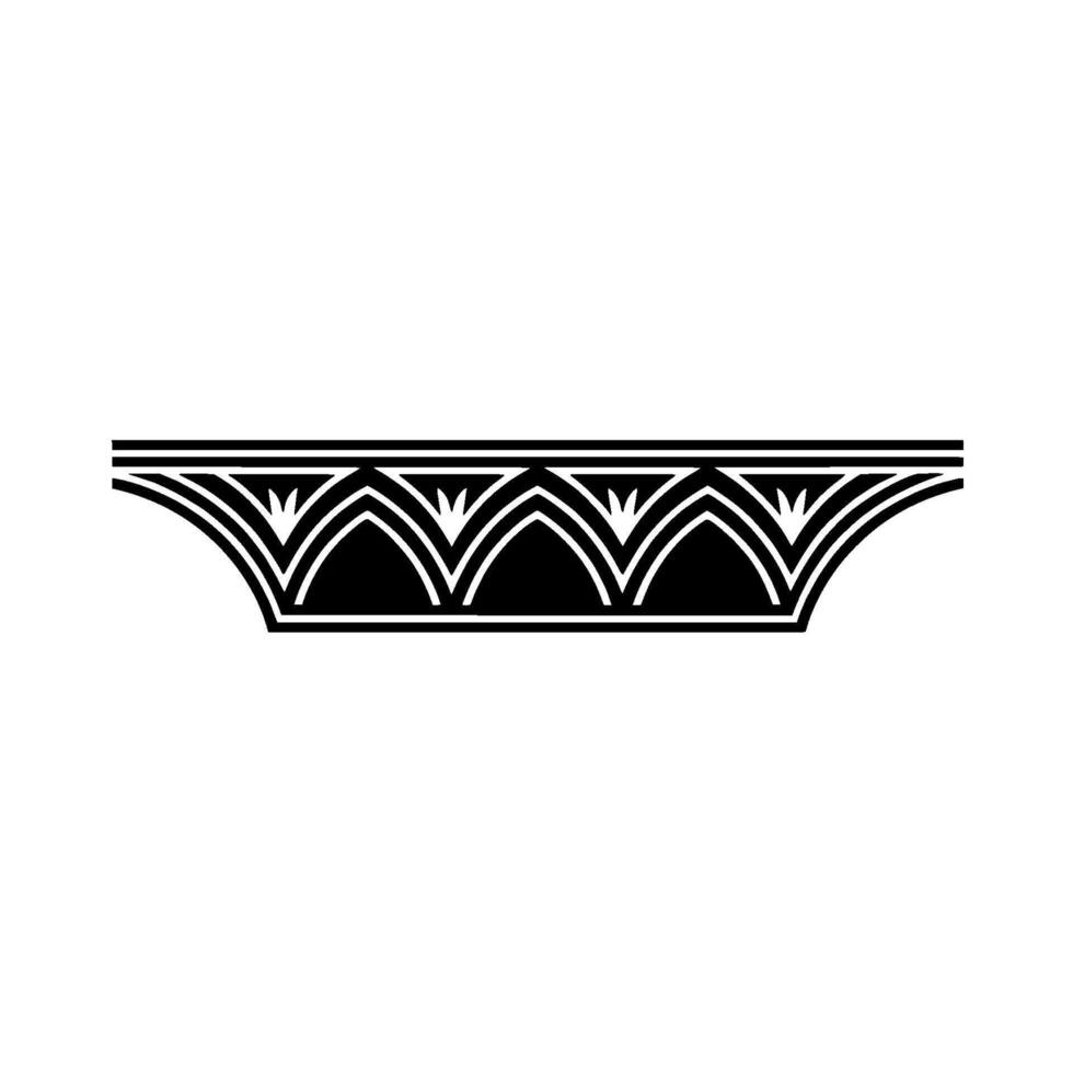 Gothic Arch Ornament, Detailed Black White - Decorative vector