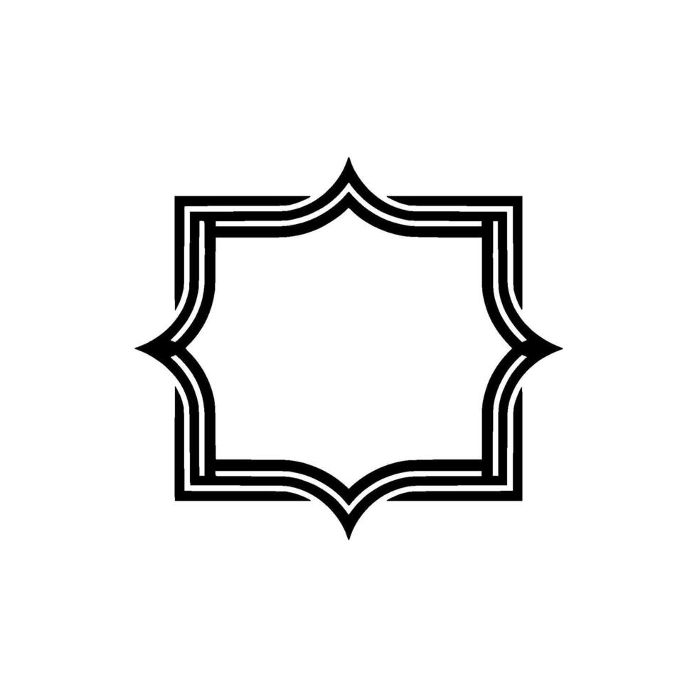 Geometric Star Frame, Minimalist, Elegant Outline - Abstract - Pattern vector