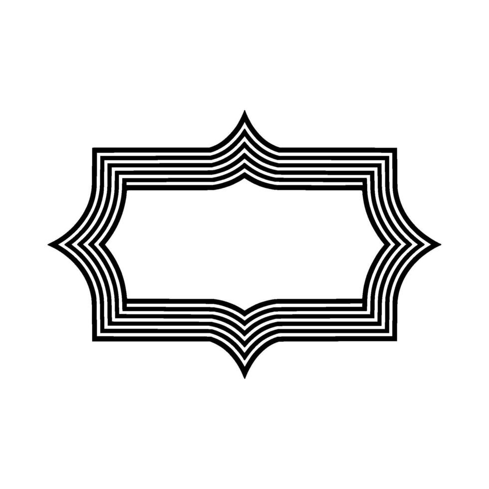 Geometric Deco Frame, Minimalist, Elegant Outline - Modern - Abstract vector