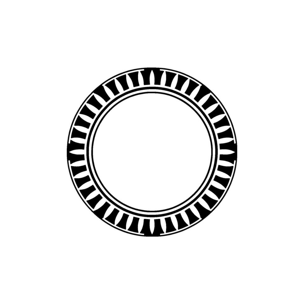 Geometric Circle Frame, Minimalist, Black White - Outline vector