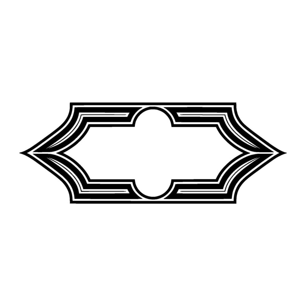 Geometric Deco Frame, Elegant Outline, Minimalist, Monoline - Art vector