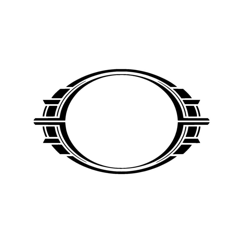 Art Deco Circle Frame, Minimalist, Elegant Ornament vector