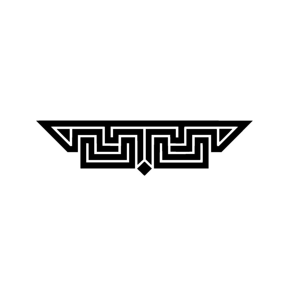 Geometric Tribal Ornament, Black White, Minimalist - Pattern vector
