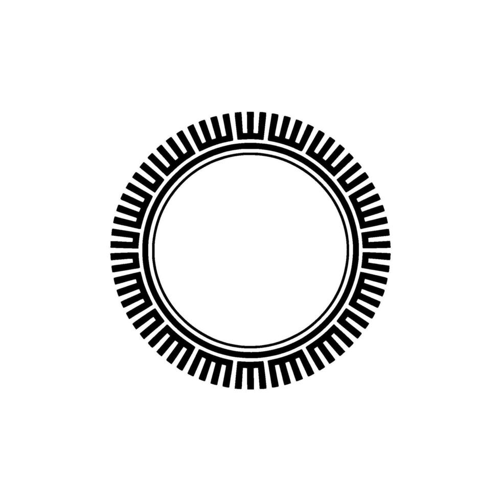 Geometric Circle Frame, Minimalist, Circular Motif - Pattern - Outline vector