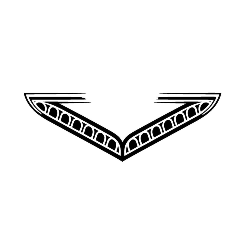 Geometric Arrowhead, Minimalist Descent, Modern vector