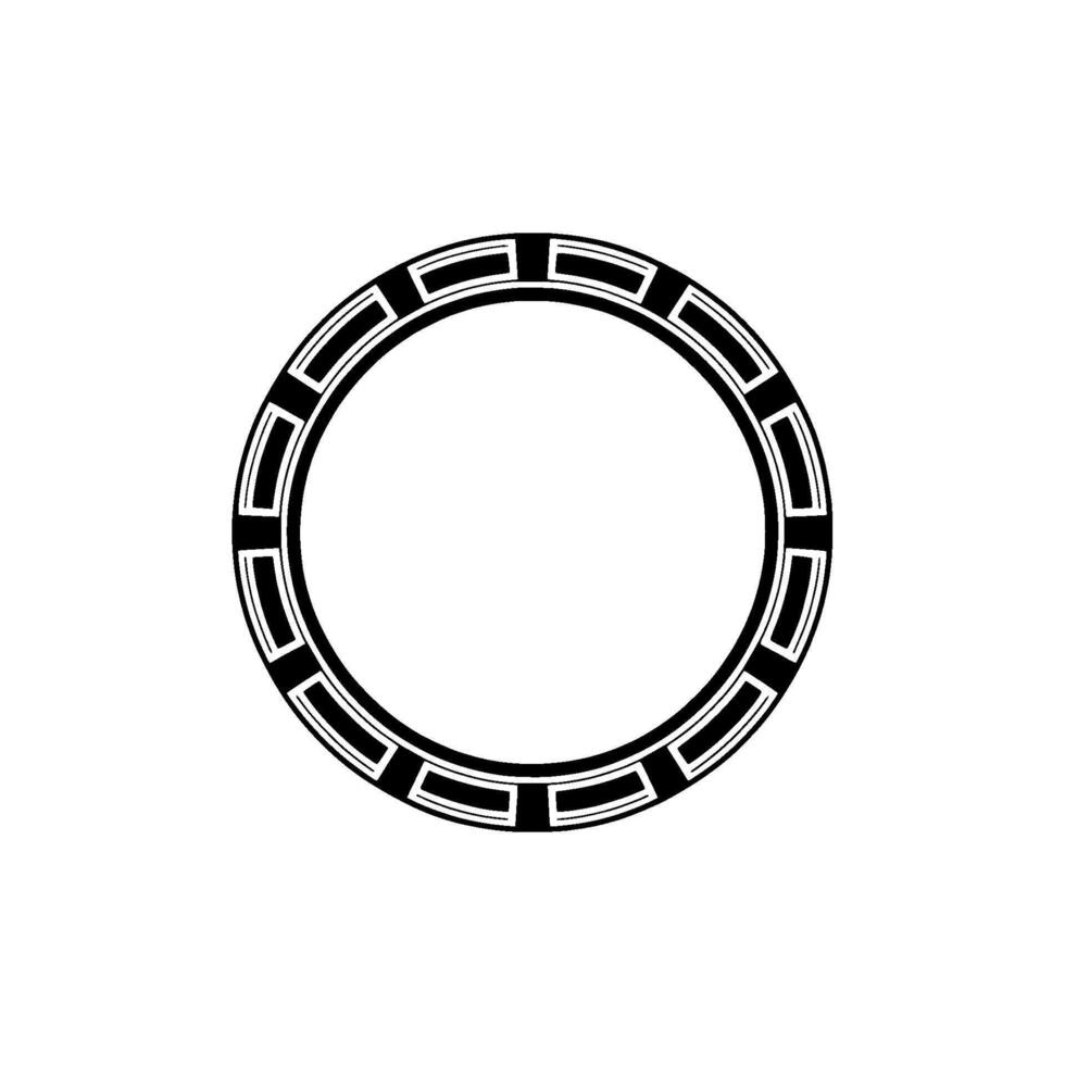 Geometric Circle Frame, Minimalist, Circular Motif, Monochrome - Outline vector