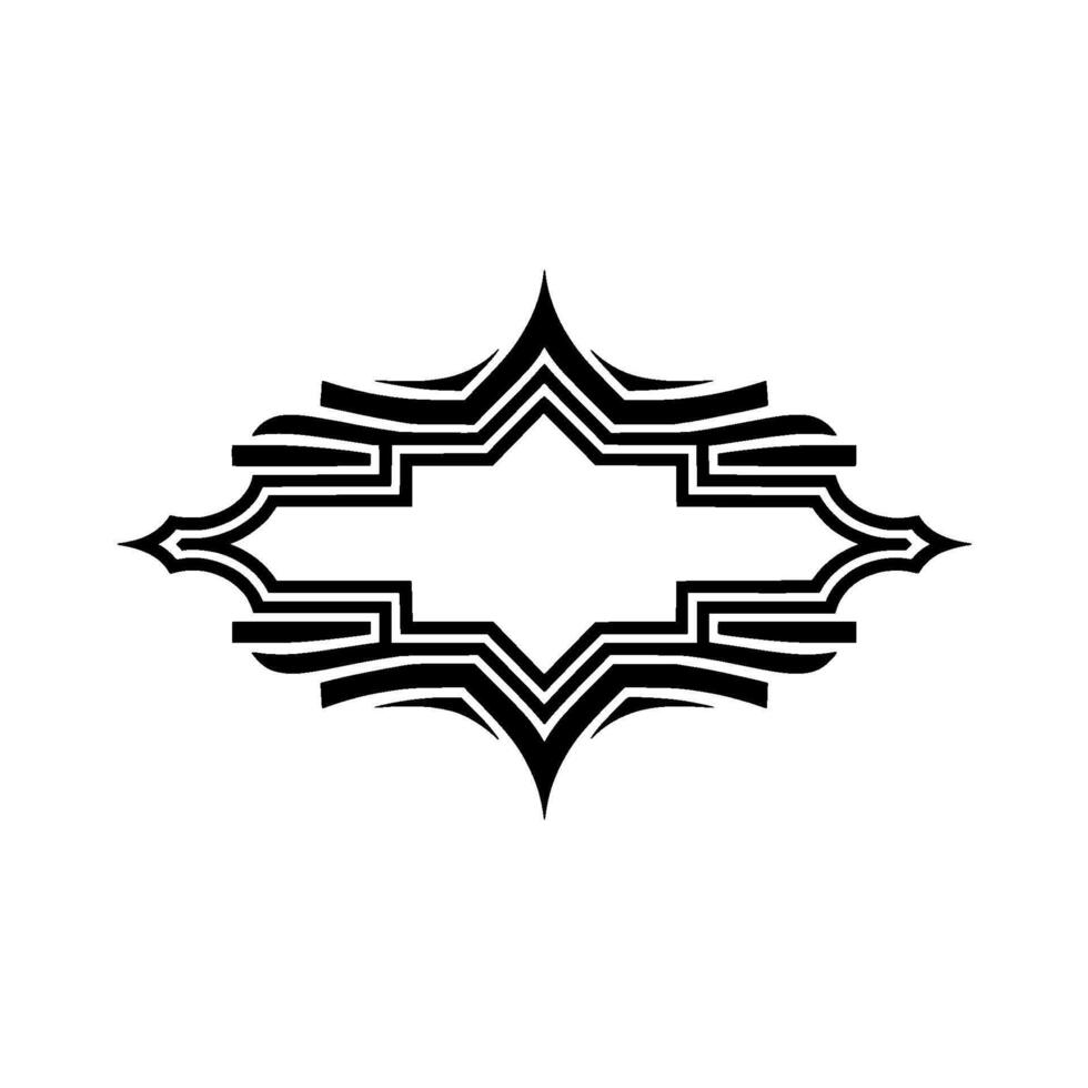 Geometric Tribal Emblem, Modern Abstract - Outline - Decorative vector