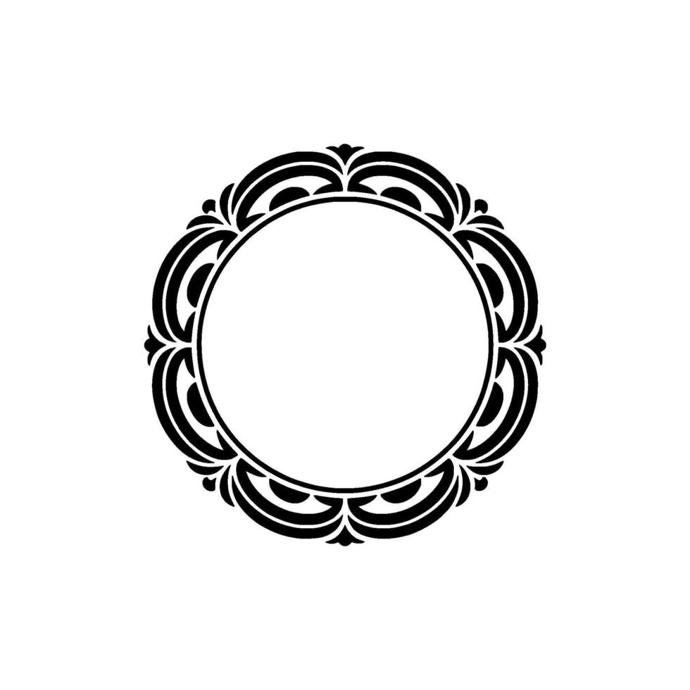 Intricate Ornamental Circle Frame, Vintage Elegance, Ornament vector