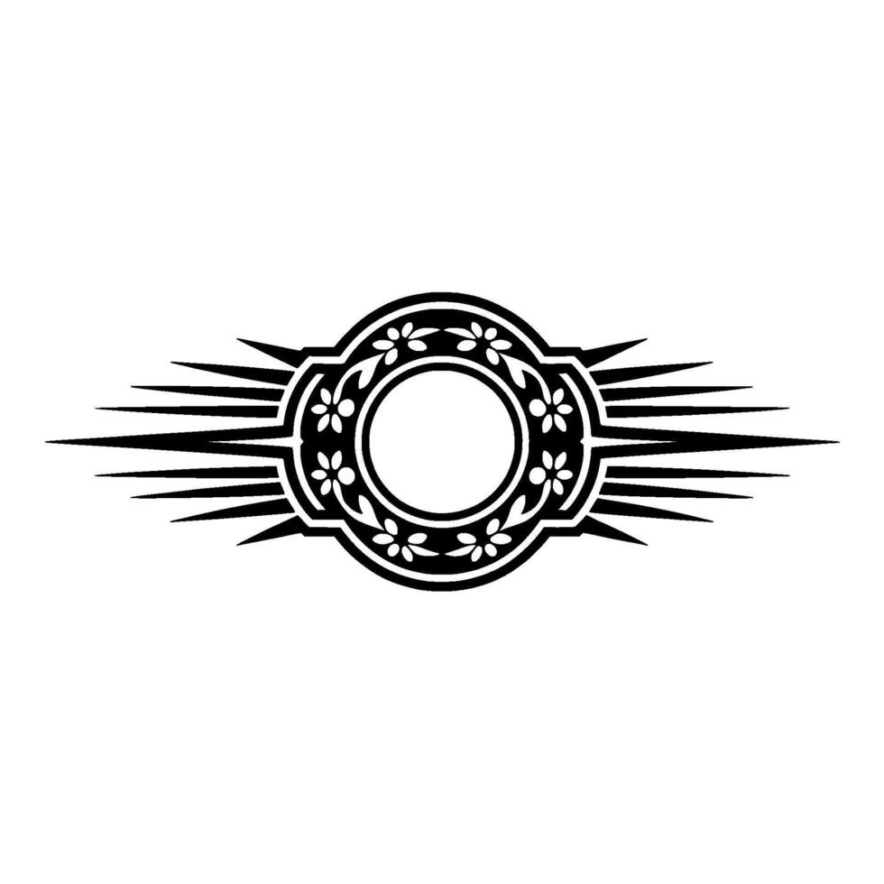 Geometric Tribal Ornament, Circular Emblem, Celestial Motif vector