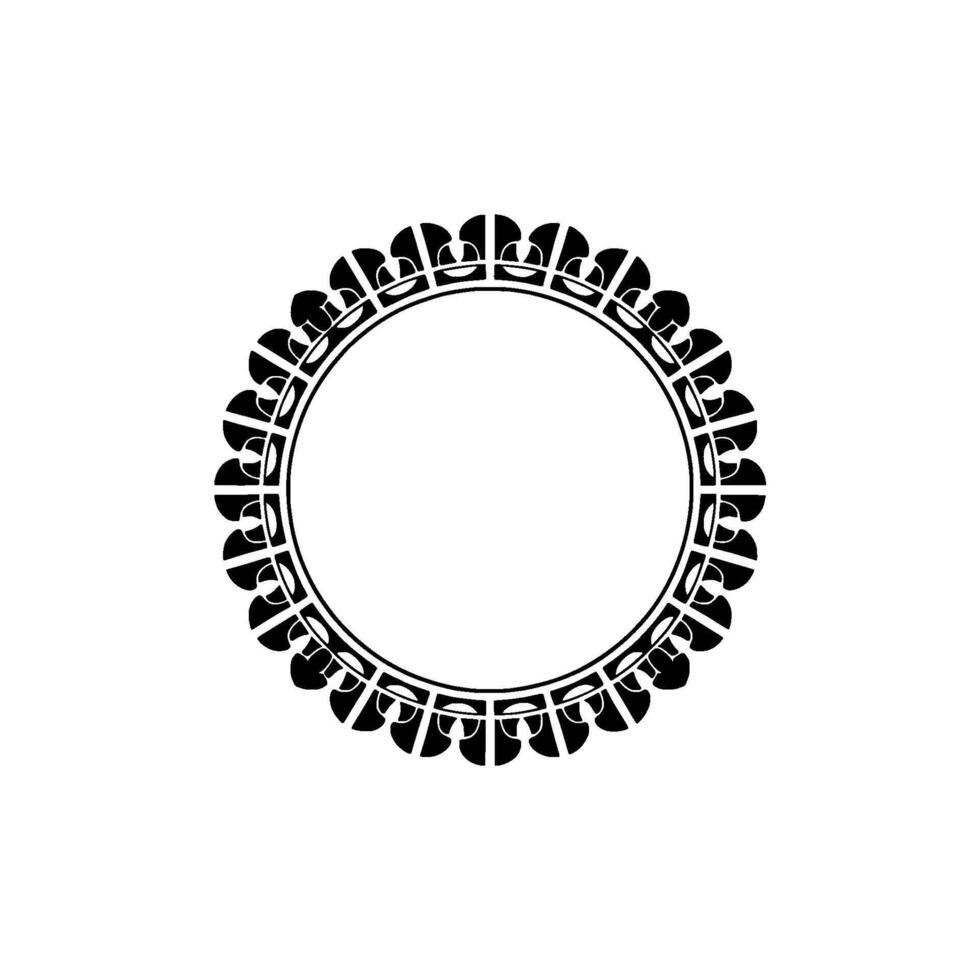 Geometric Floral Frame, Vintage, Minimalist Circle vector