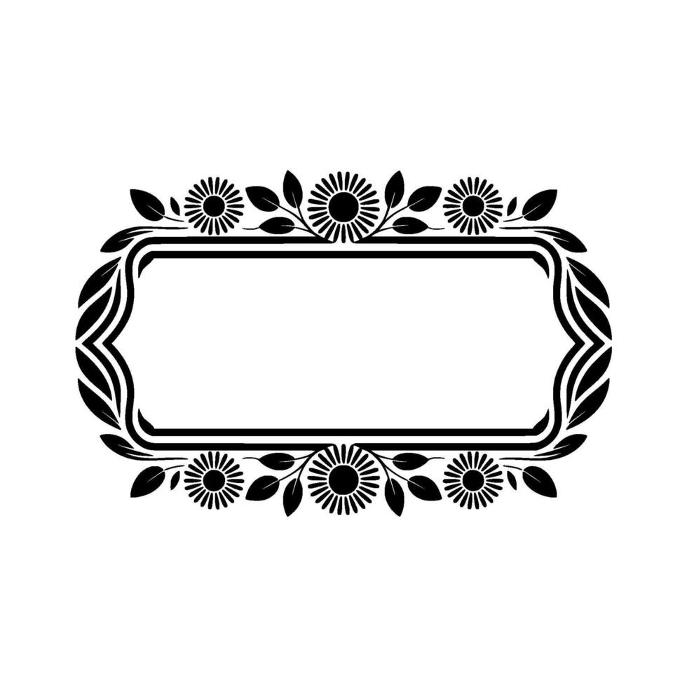 Elegant Floral Frame, Blank Space, Element vector
