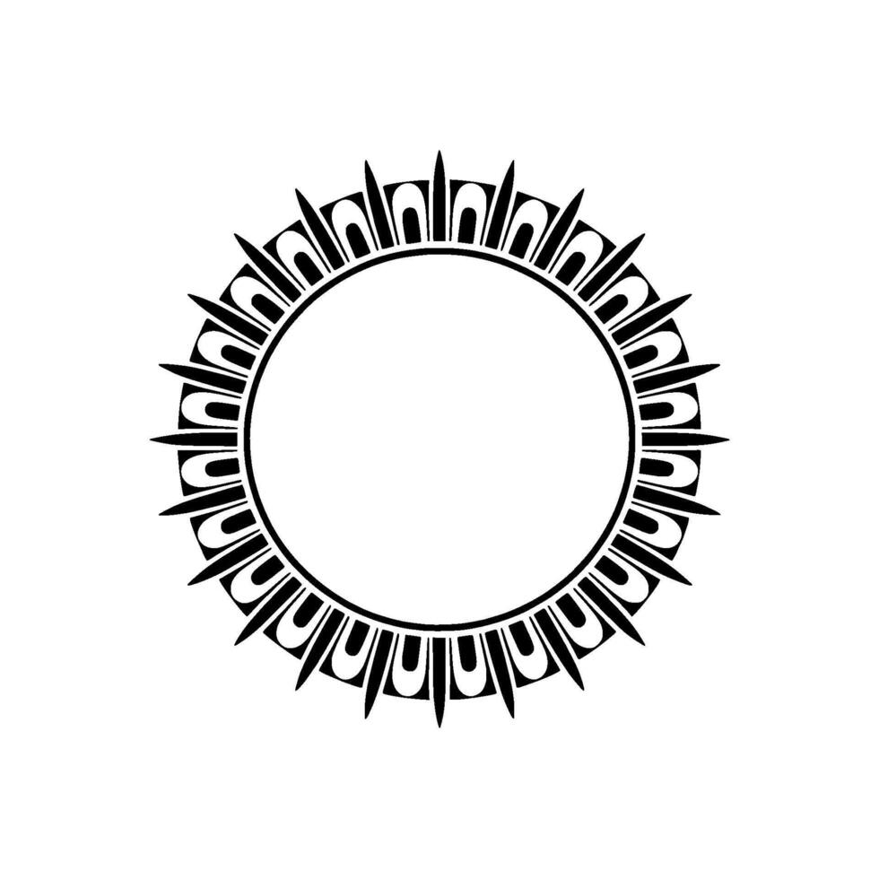 Geometric Tribal Circle, Minimalist, Outline - Abstract vector